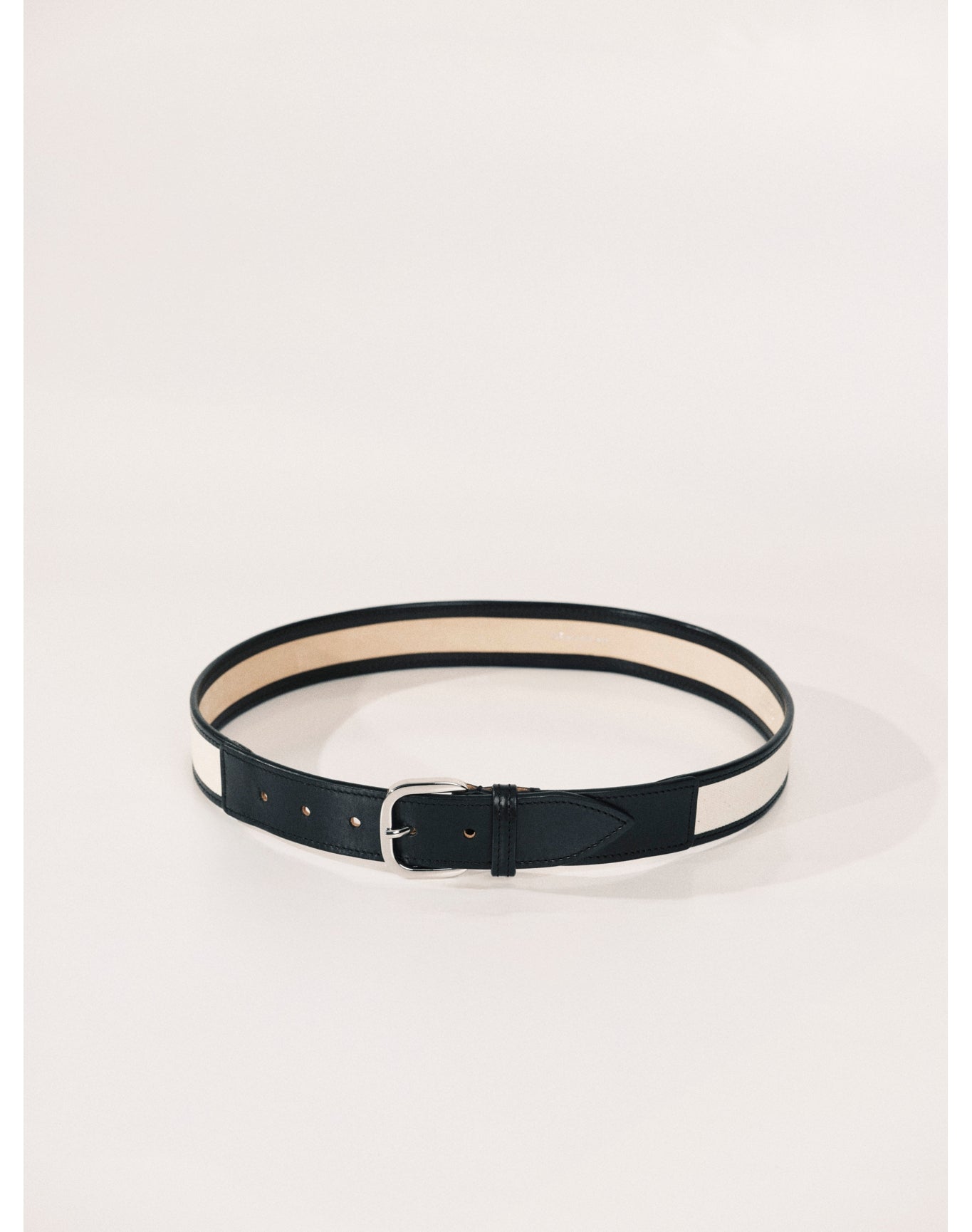 Jeanne Canvas | Canvas & Black Leather Trim & Silver