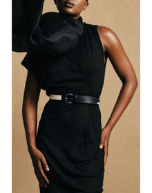 Jeanne Canvas | Canvas & Black Leather Trim & Silver