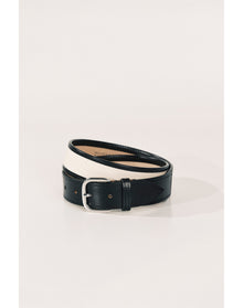Jeanne Canvas | Canvas & Black Leather Trim & Silver