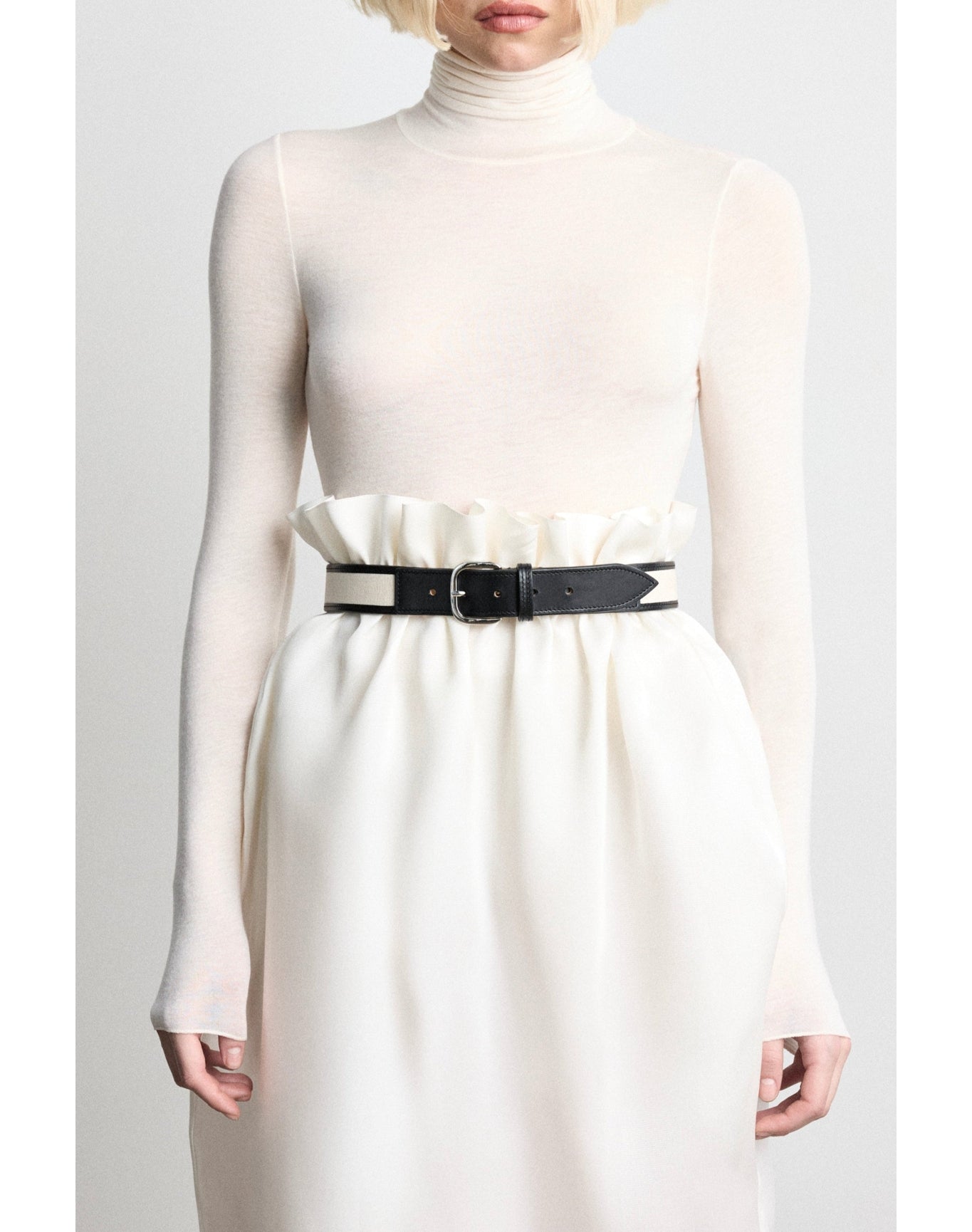 Jeanne Canvas | Canvas & Black Leather Trim & Silver