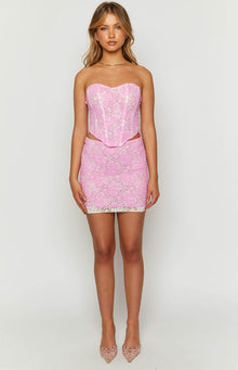Jem Lace Mini Skirt | Pink