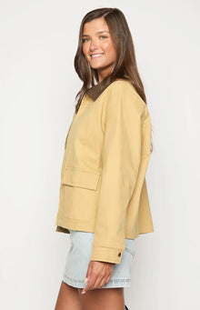 Jemma Contrast Canvas Jacket | Cream