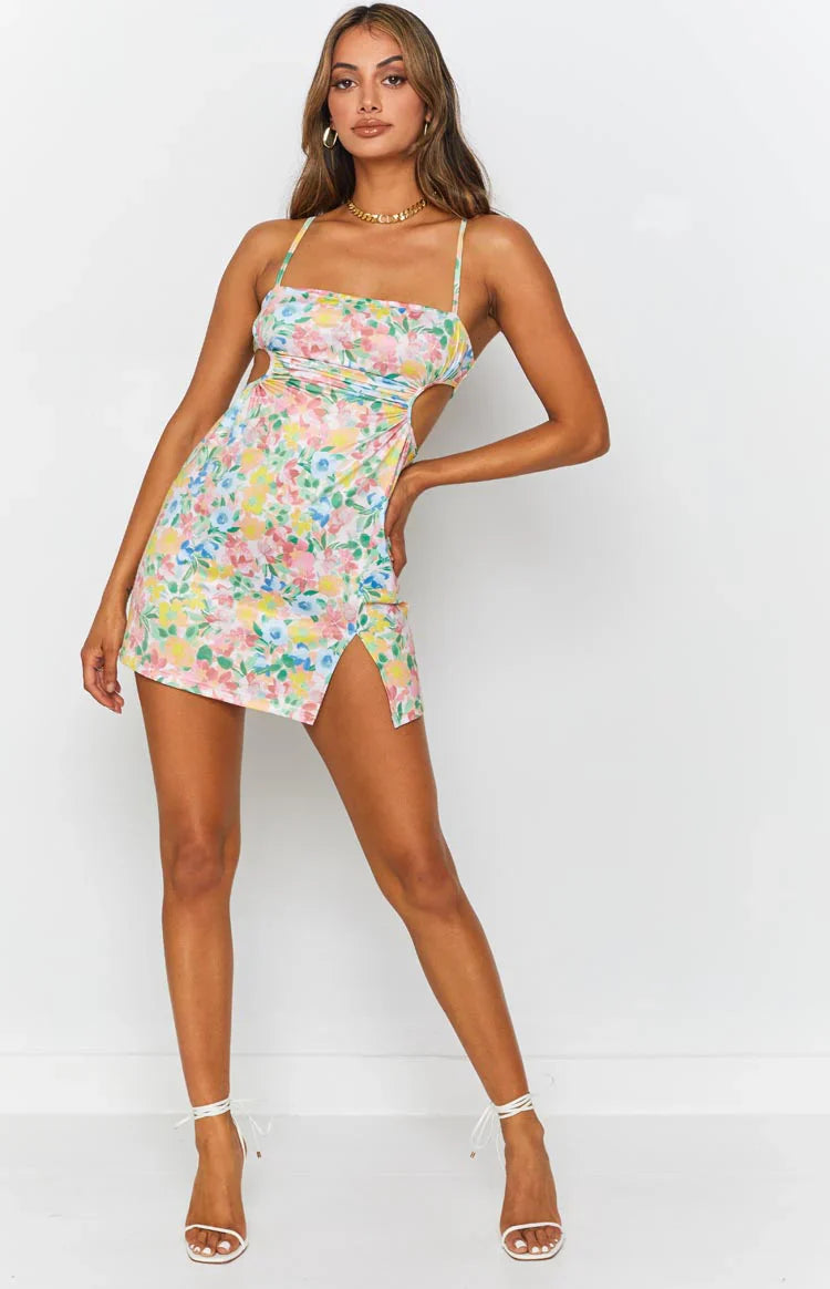 Jenna Cut Out Mini Dress | Multi