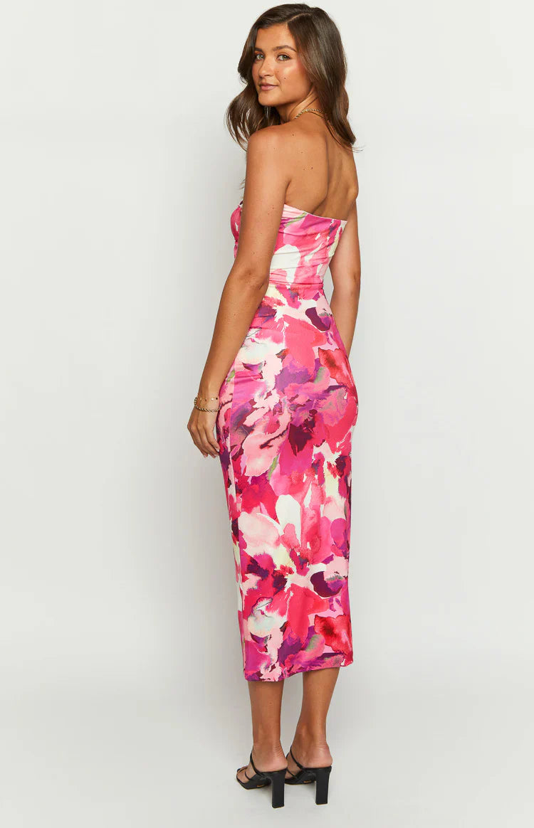 Juliete Floral Midi Dress | Pink
