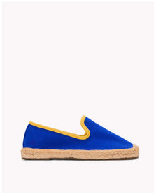The Smoking Slipper - Contrast Piping - Blue / Yellow - Kids' - Kids' Espadrilles - Blue / Yellow - Soludos - 
