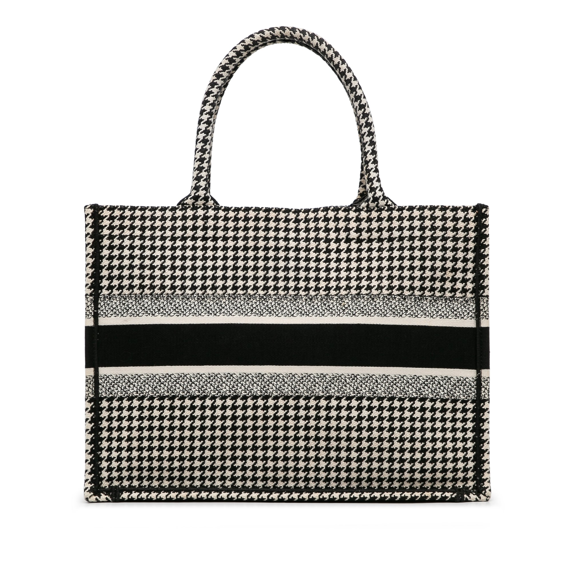 Dior | Pre-Owned Medium Houndstooth Book Tote | Black