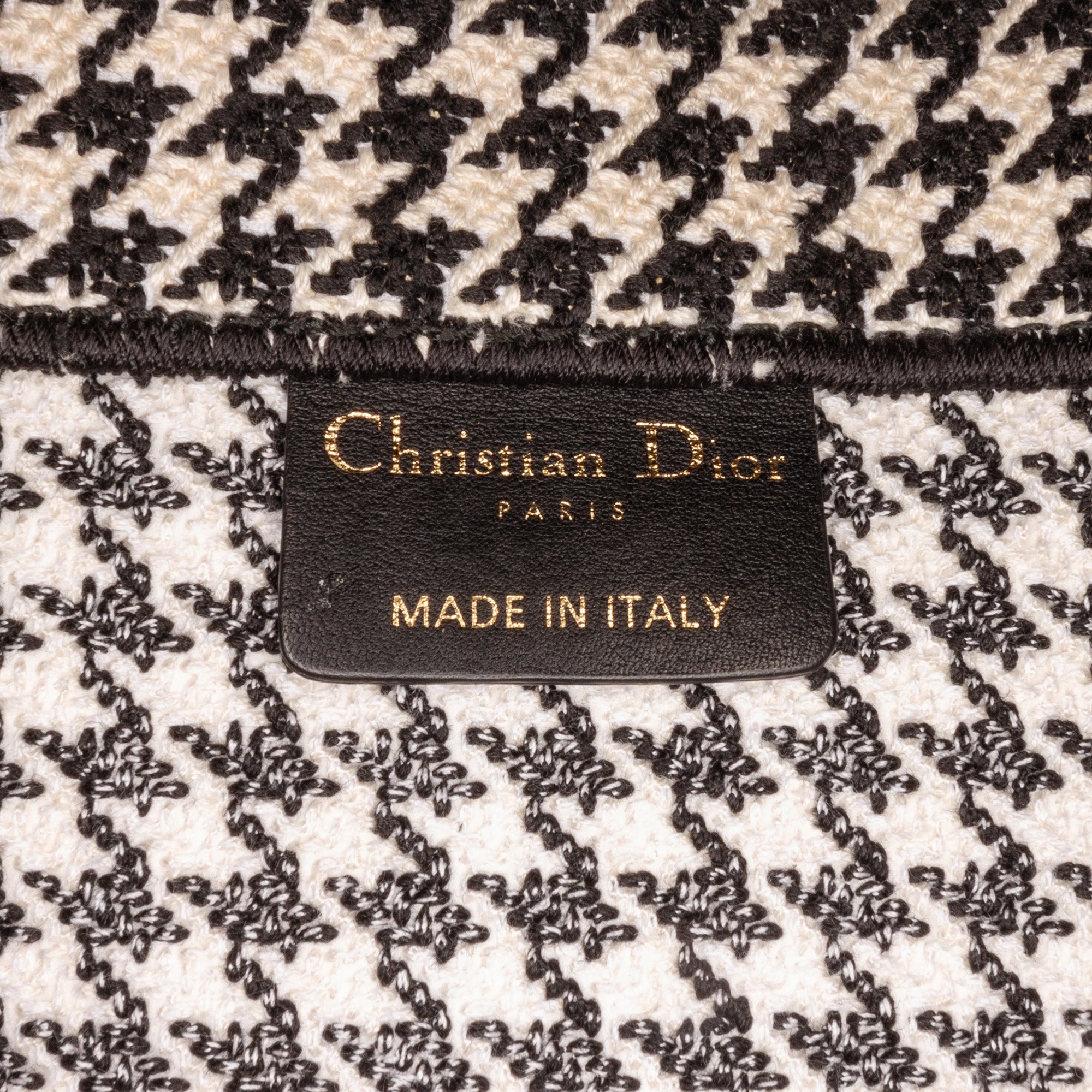 Dior | Pre-Owned Medium Houndstooth Book Tote | Black