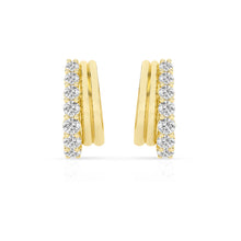 Womens | Hoop Earrings | 14K Gold Plated over Silver | 1.25 CTW Round Cut Lab Grown Diamond | F-VS