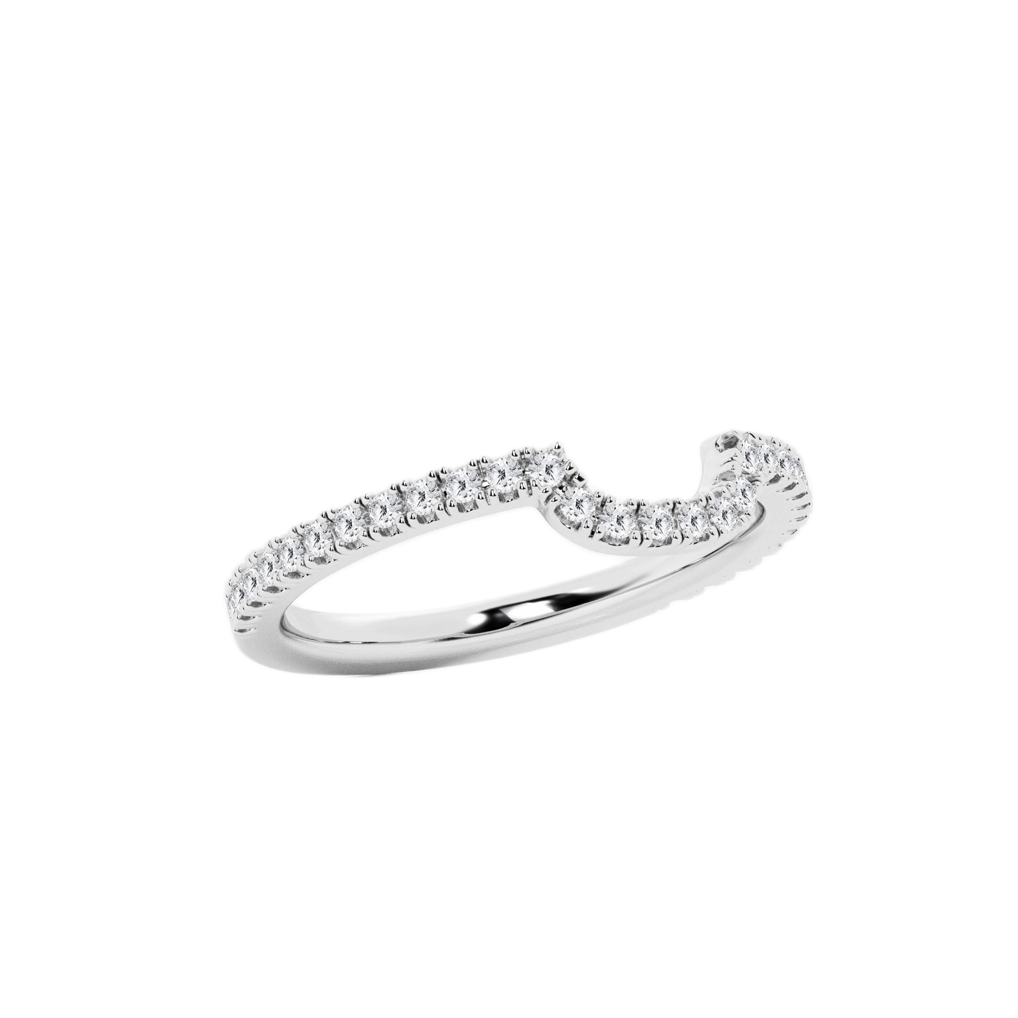 Womens | Wedding Band - II | 14K White Gold | 0.25 CTW Round Cut Lab Grown Diamond | F-VS2