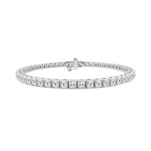 Womens | Tennis Bracelet - I | 14K White Gold | 5 CTW Round Cut Lab Grown Diamond | F-VS