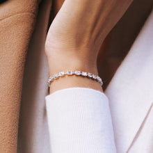 Womens | Tennis Bracelet | 14K Yellow Gold | 7.40 CTW Emerald and Oval Cut Lab Grown Diamond | F-VS2