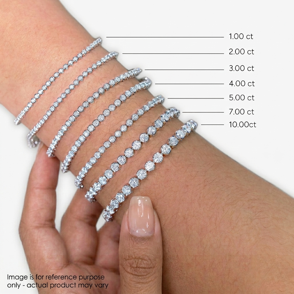 Womens | Tennis Bracelet | 14K White Gold | 8.25 CTW Round Cut Lab Grown Diamond | F-VS