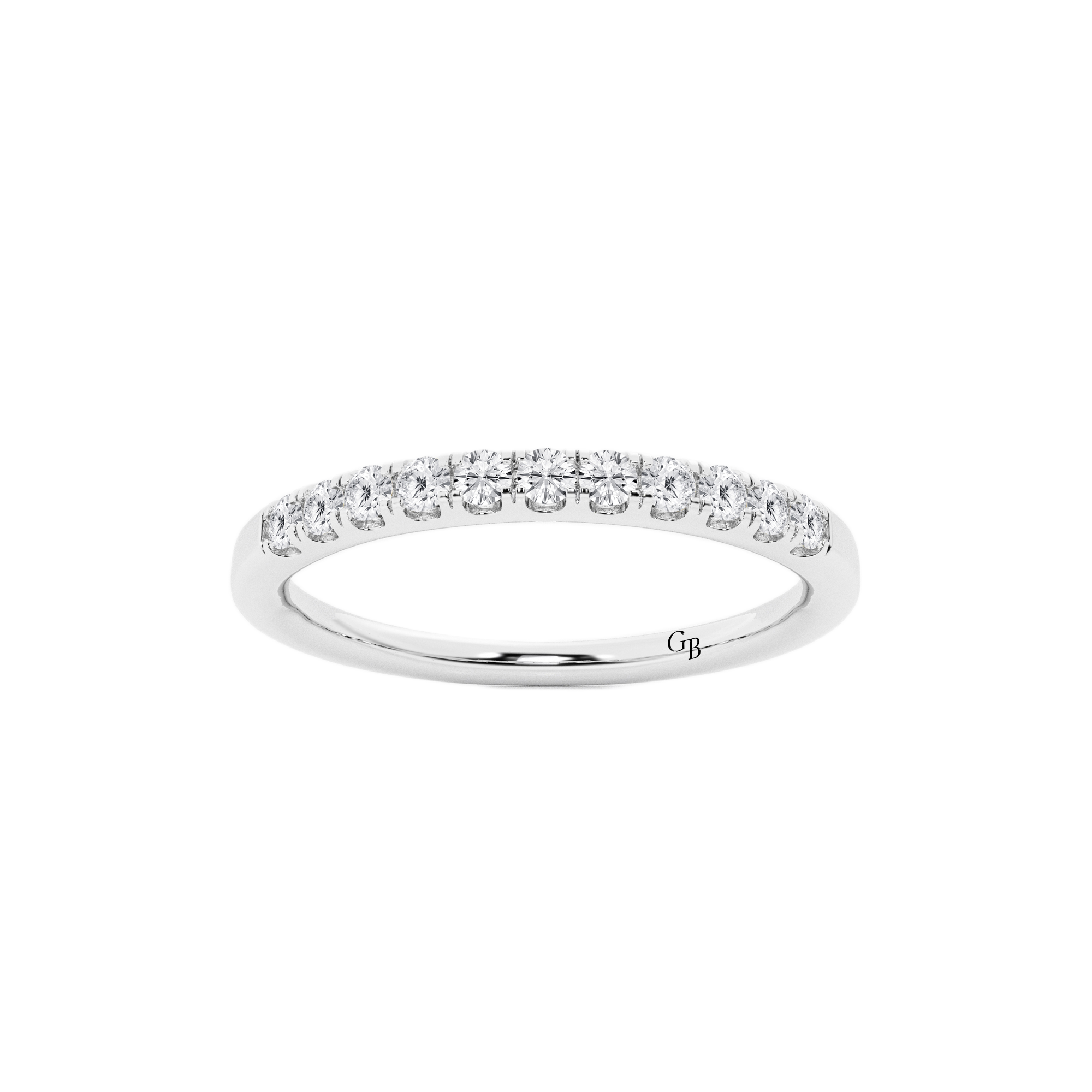 Womens | Wedding Band | 14K White Gold | 0.25 CTW Round Cut Lab Grown Diamond | E-VS1