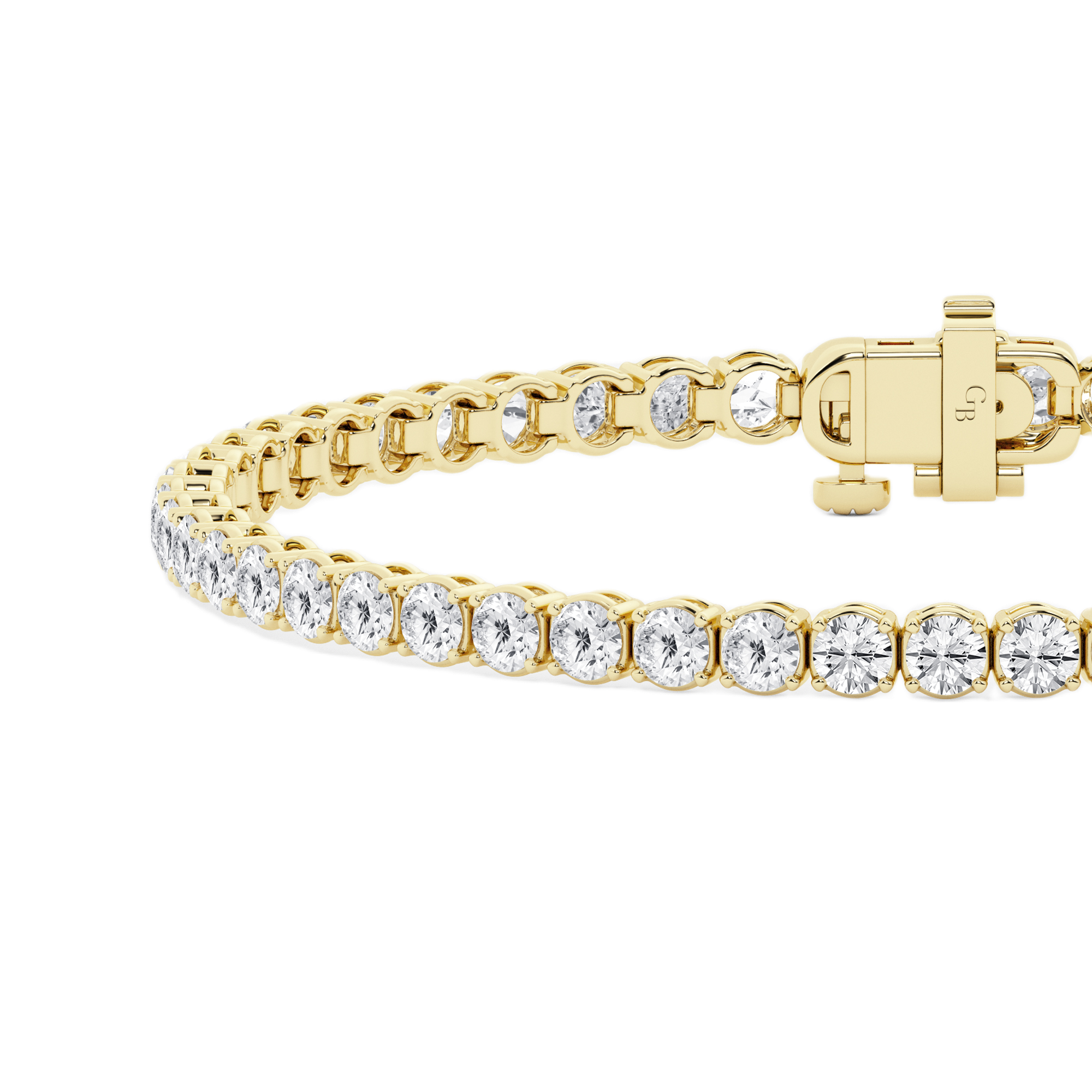Womens | Tennis Bracelet | 14K Yellow Gold | 4 CTW Round Cut Lab Grown Diamond | F-VS2