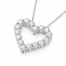 Womens | Heart Pendant Necklace | Sterling Silver | 1 CTW Round Cut Lab Grown Diamond | F-SI