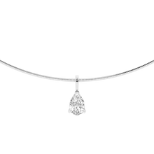 Womens | Solitaire Pendant Necklace | 14K White Gold | 2 CTW Pear Cut Lab Grown Diamond | G-SI1