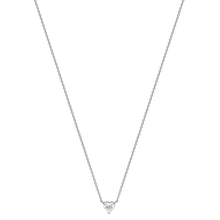 Womens | Solitaire Pendant Necklace | 14K White Gold | 1.60 CTW Heart Shape Lab Grown Diamond | F-VS