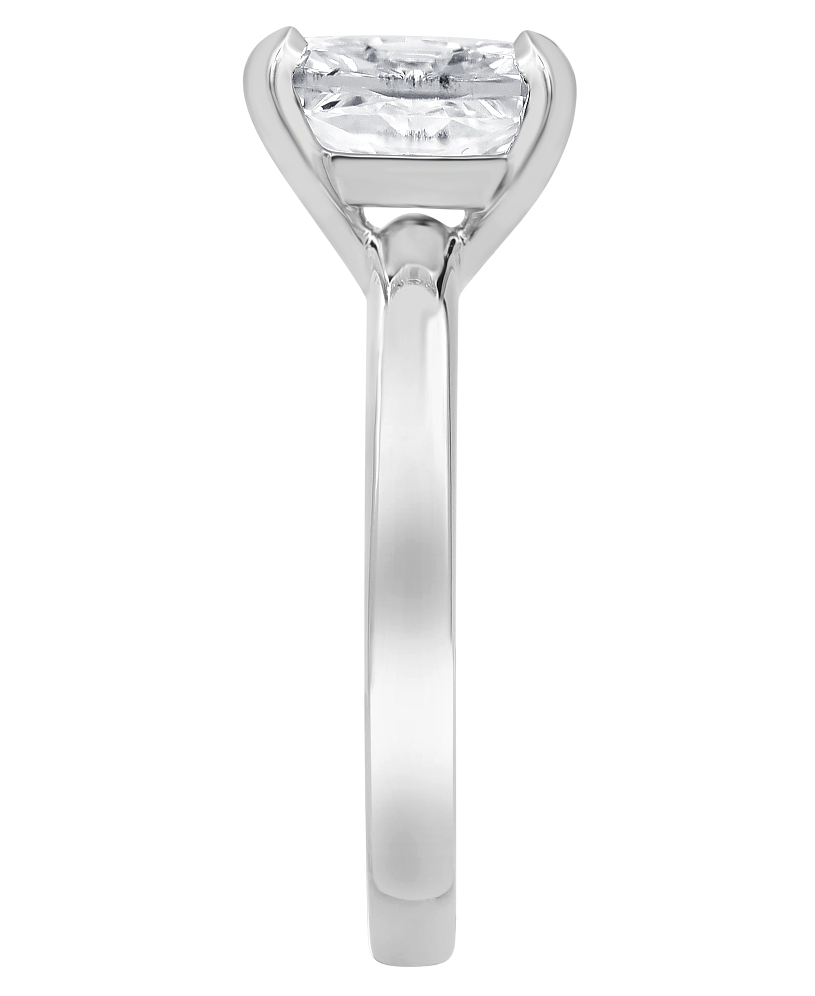 Womens | Solitaire Engagement Ring | 14K White Gold | 4 CTW Radiant Cut Lab Grown Diamond | F-VS