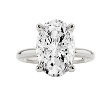 Womens | Solitaire Engagement Ring | 14K White Gold | 3 CTW Oval Cut Lab Grown Diamond | G-SI