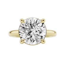 Womens | Solitaire Engagement Ring | 14K Yellow Gold | 3 CTW Round Cut Lab Grown Diamond | G-SI | 7-inches