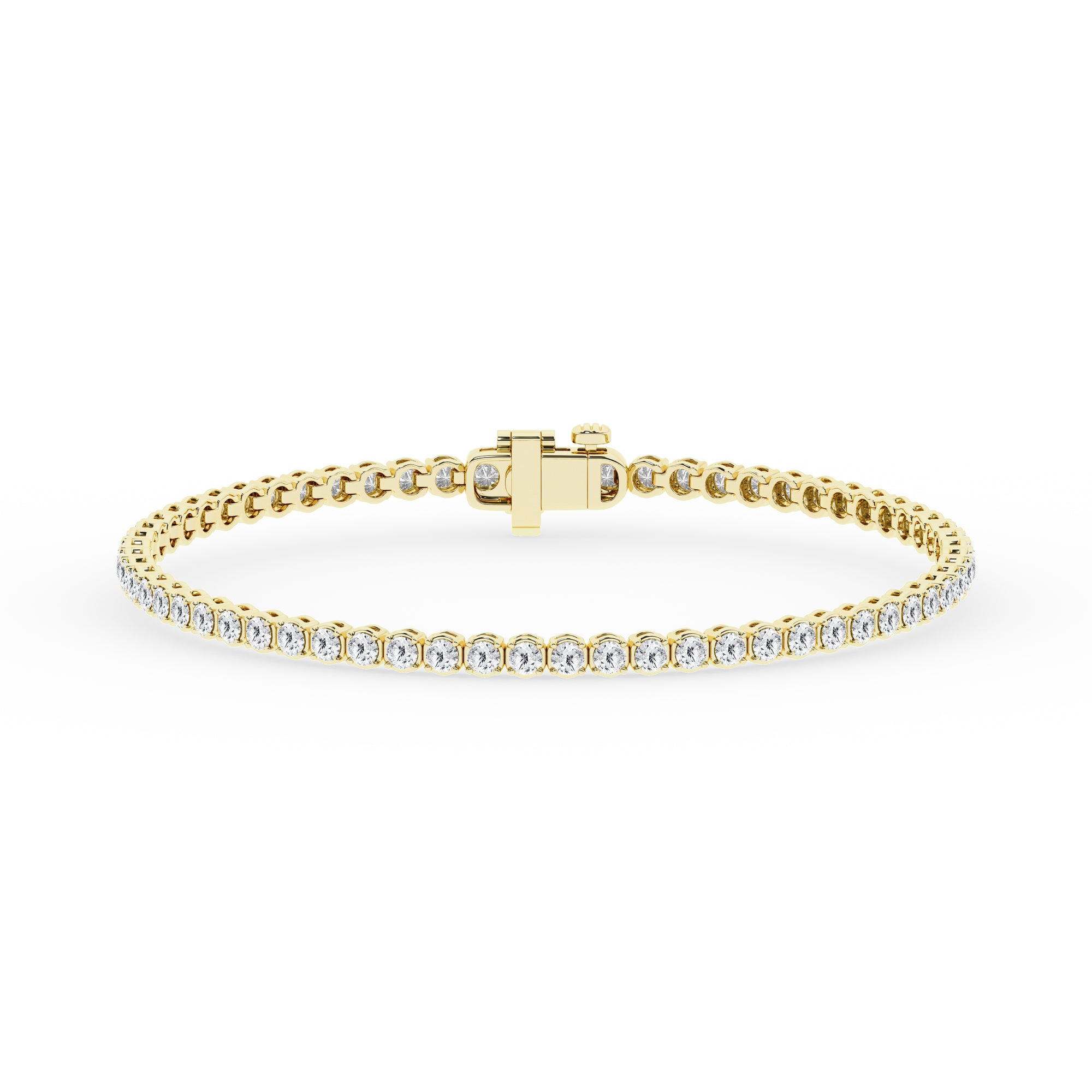 Womens | Tennis Bracelet | 14K Yellow Gold | 3 CTW Round Cut Lab Grown Diamond | F-VS