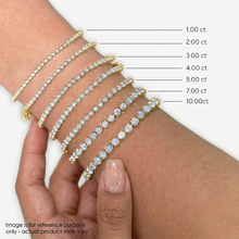Womens | Tennis Bracelet | 14K Yellow Gold | 3 CTW Round Cut Lab Grown Diamond | F-VS