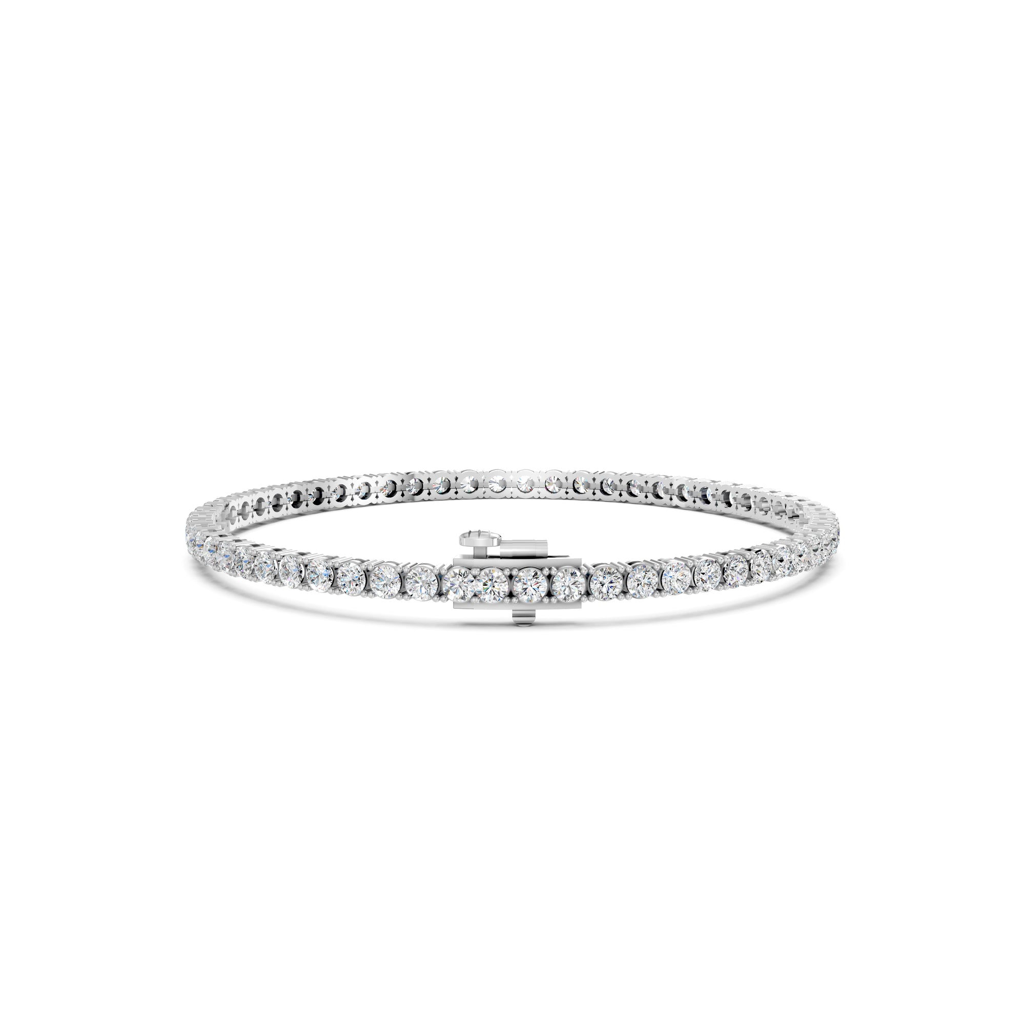 Womens | Tennis Bracelet - II | 14K White Gold | 5 CTW Round Cut Lab Grown Diamond | G-SI