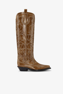 Knee High Embroidered Western Boots | Tiger's Eye