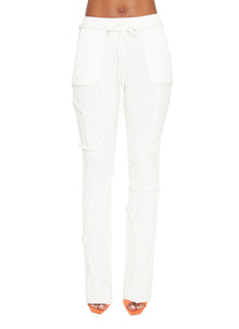 Womens | Knit Seamed Pants | White