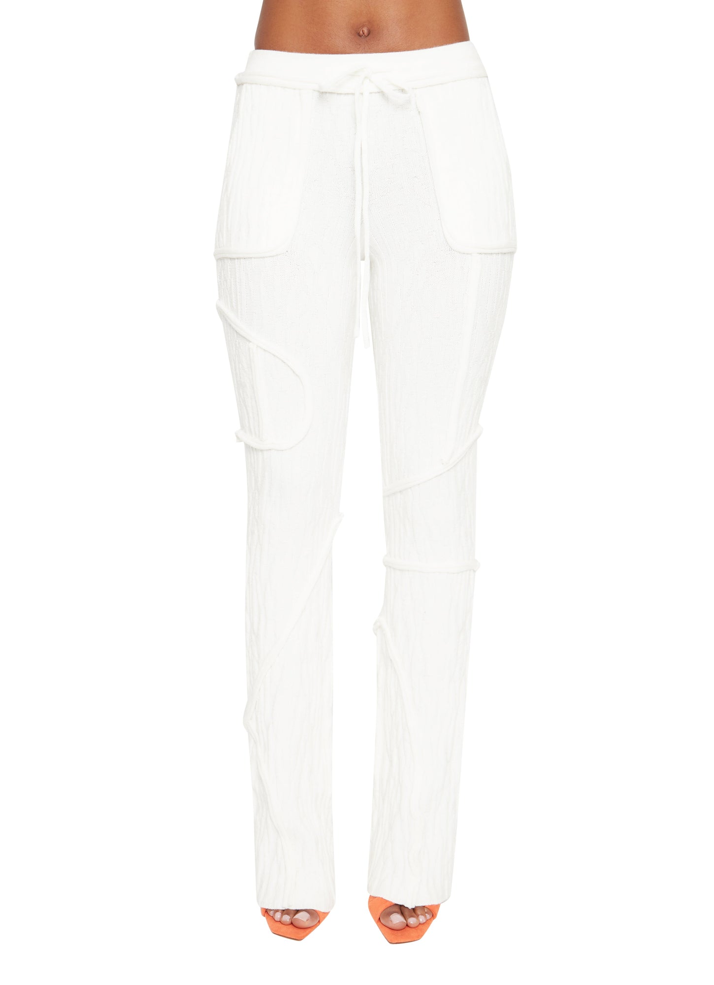 Womens | Knit Seamed Pants | White