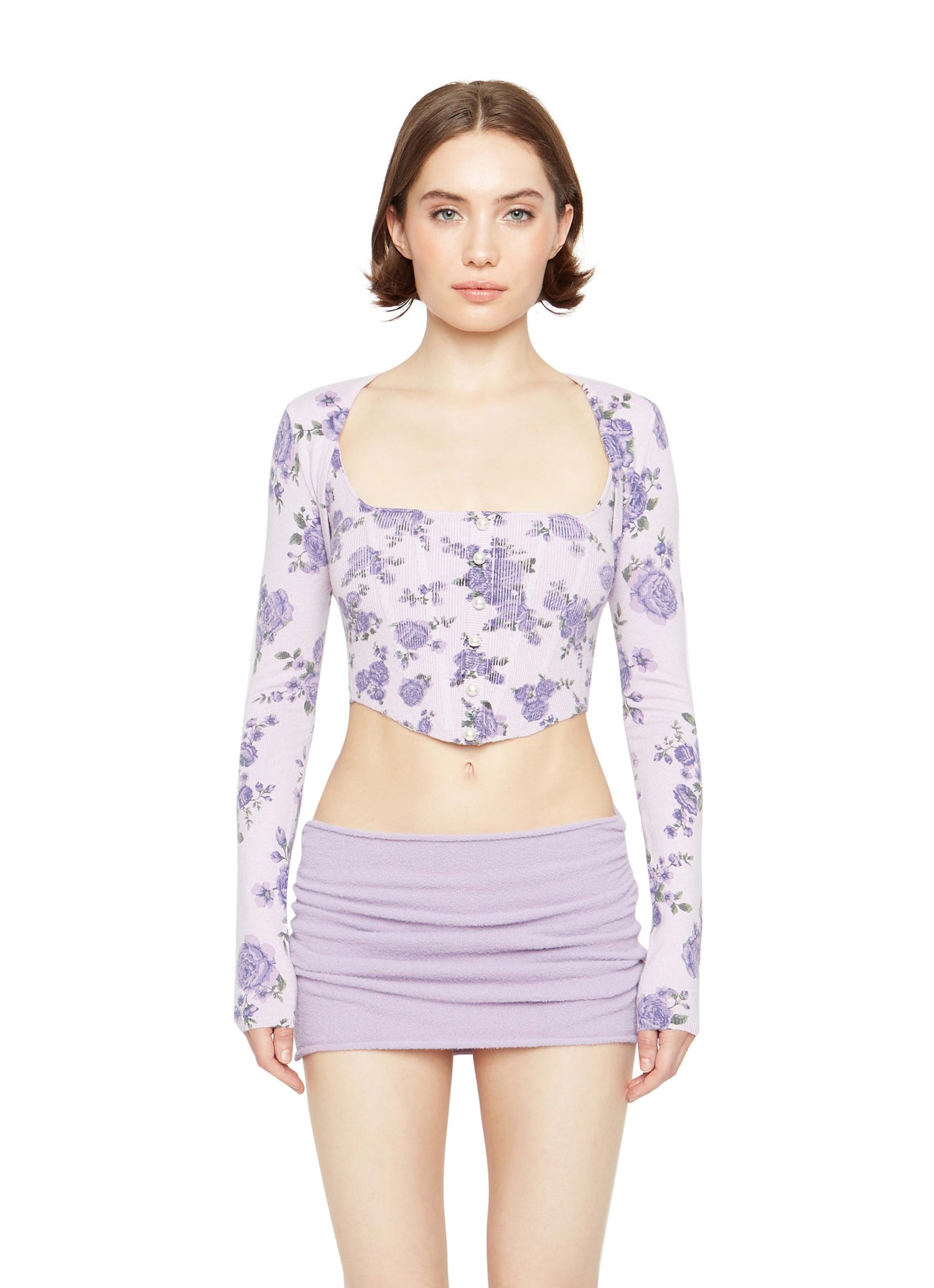 Womens | Knit Bolero | Lavender Floral