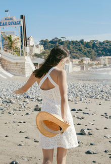 Petite Studio's Renee Knit Dress in White Eyelet