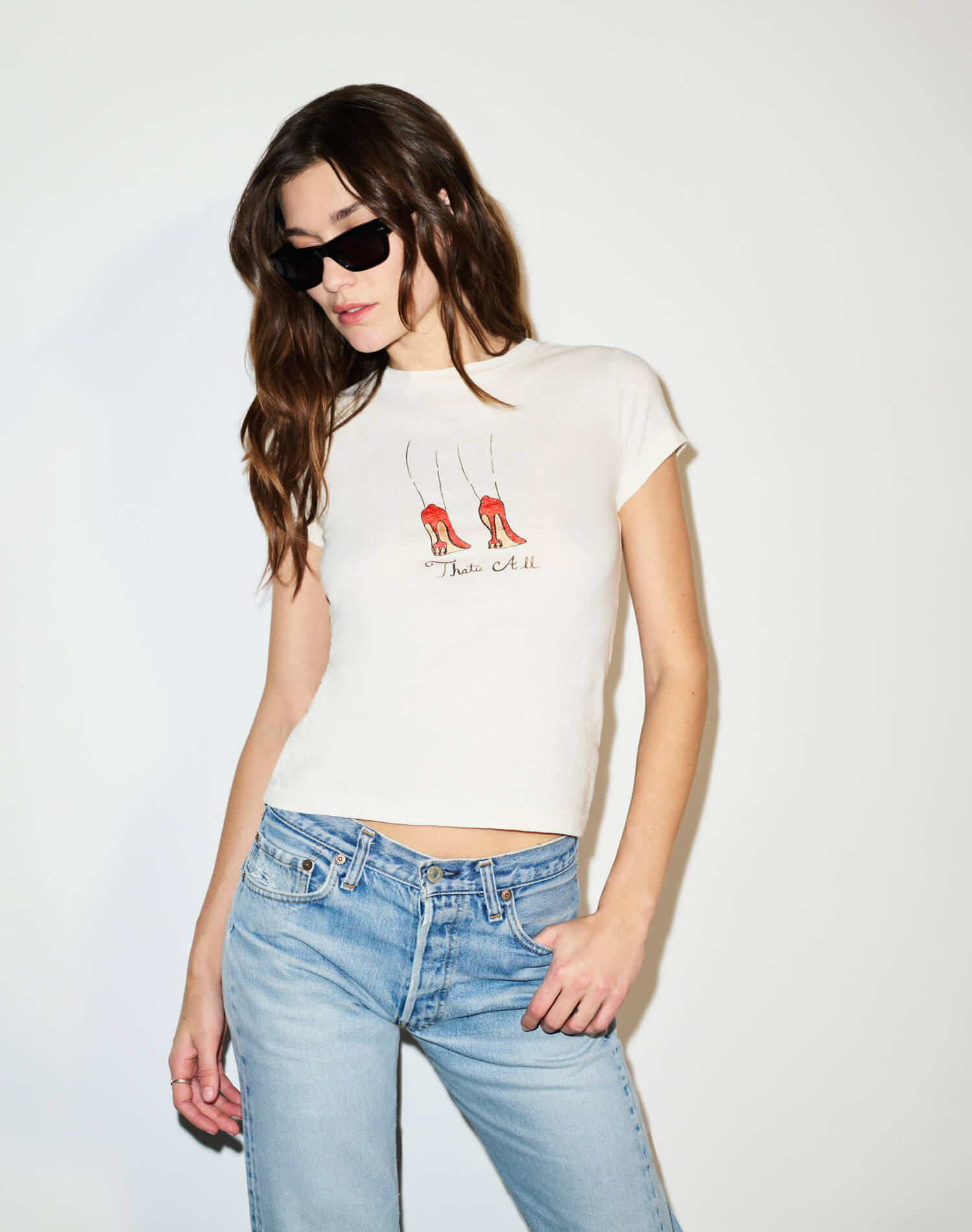 Womens | 1950s Boxy Tee That's All | Vintage White