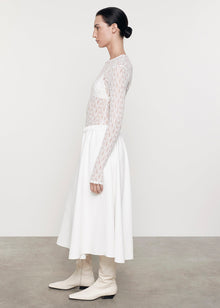 Lace L/S Crew | Off White