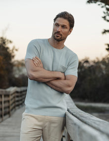 Men | Waffle Knit Sweater Tee | Misty Harbor
