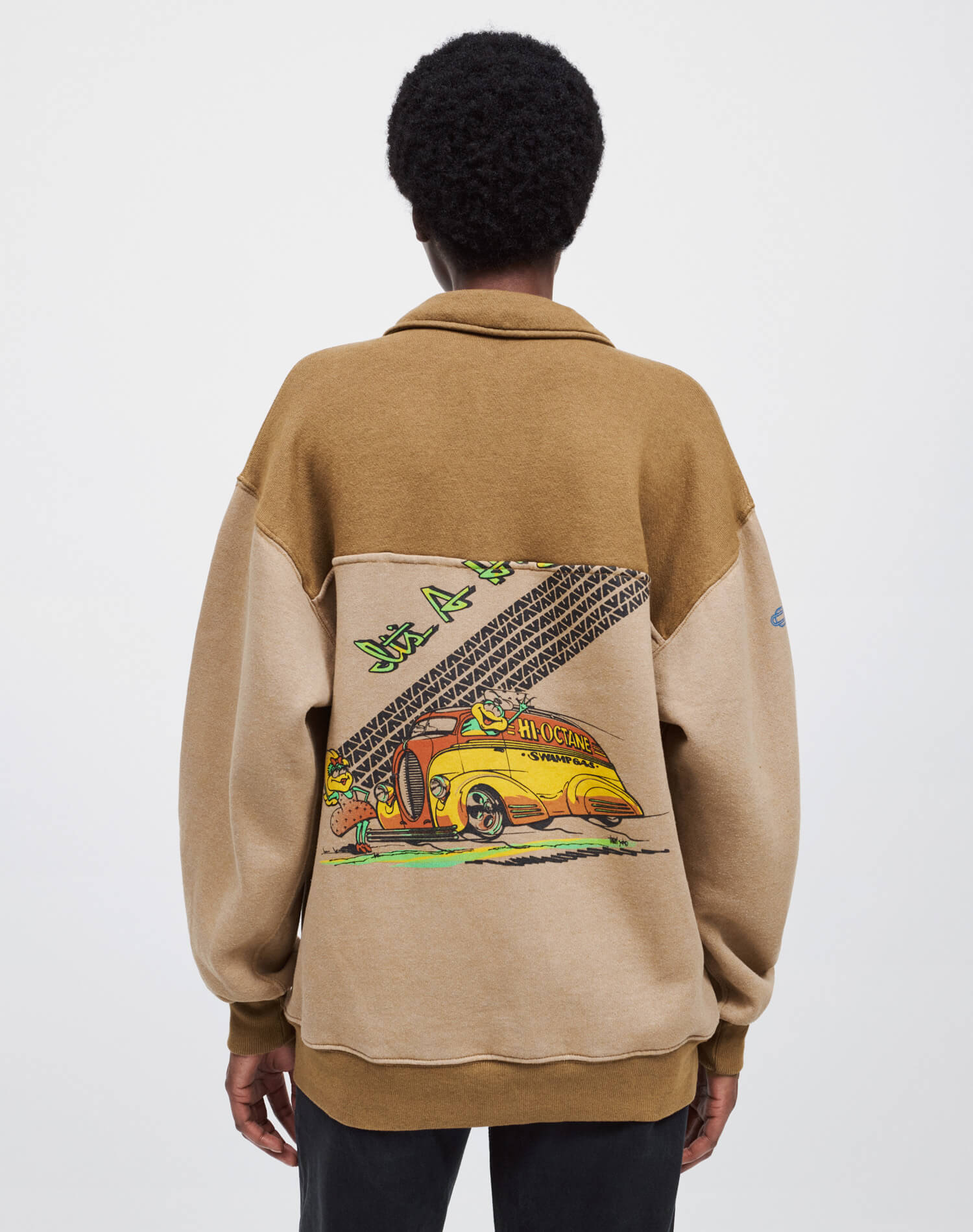 Womens | Upcycled 80s Oversized Half Zip | Assorted Caramel