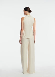 Linen Bow Top | Bone