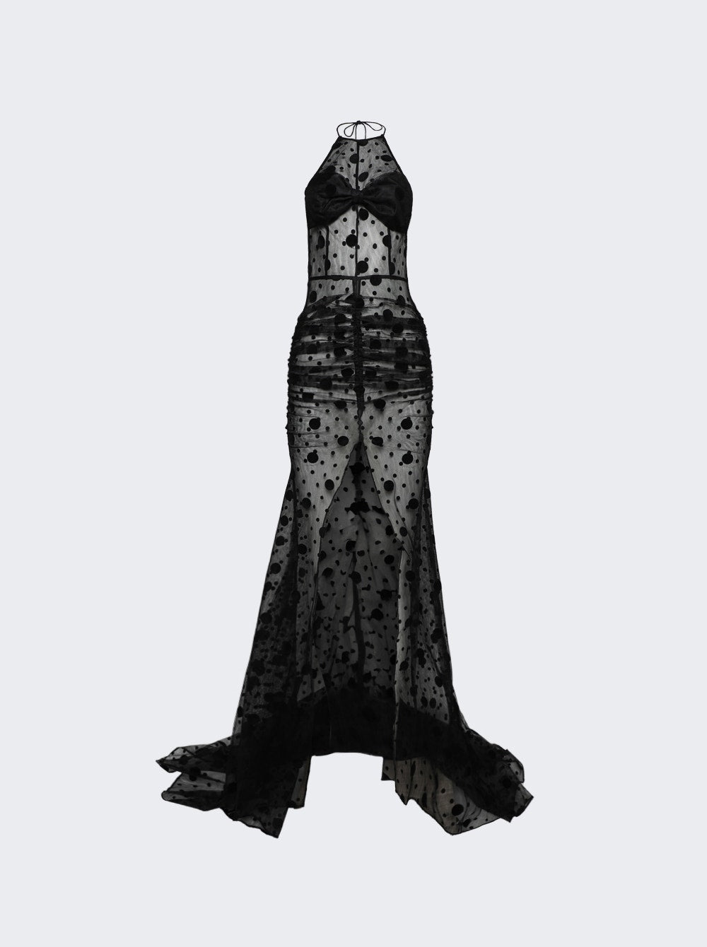 Women | LaQuan Smith | Halter Gown With Bow Detail | Black