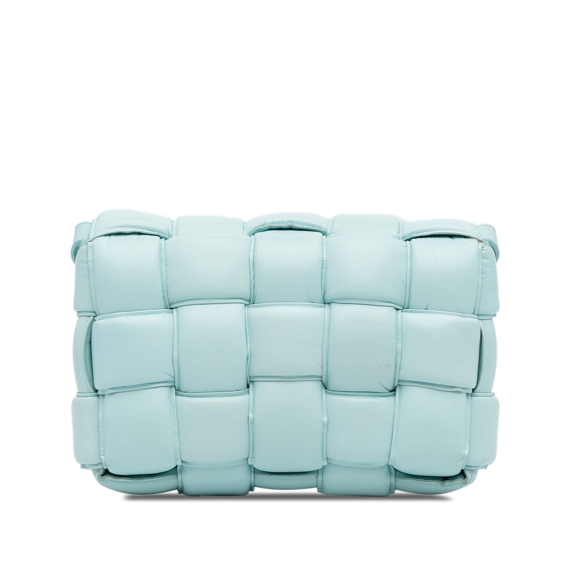 Bottega Veneta | Pre-Owned Nappa Intrecciato Padded Cassette Crossbody - III | Blue/Light Blue