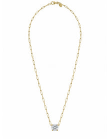Lab Diamond Paperclip Chain Necklace | 14K Yellow Gold