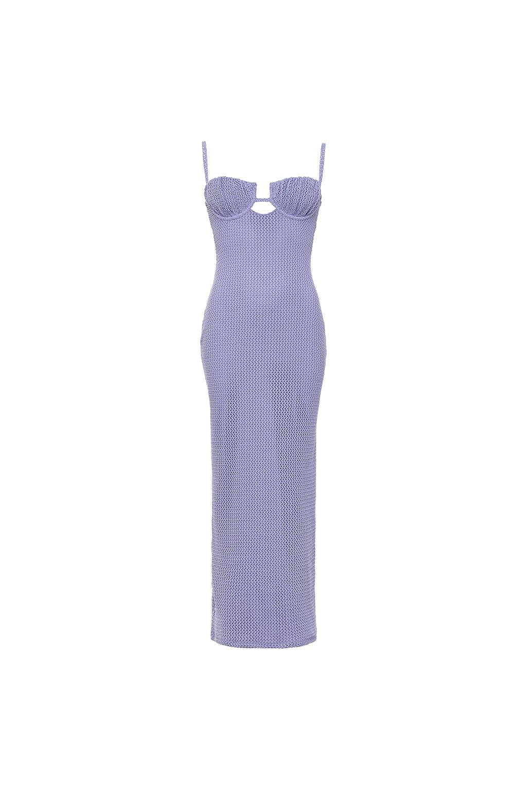 Petal Long Slip Dress | Lavender Crochet