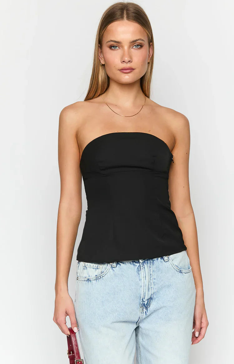 Layi Strapless Top | Black