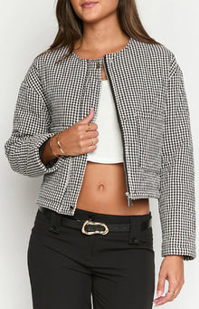 Lennie Quilted Jacket | Black Gingham