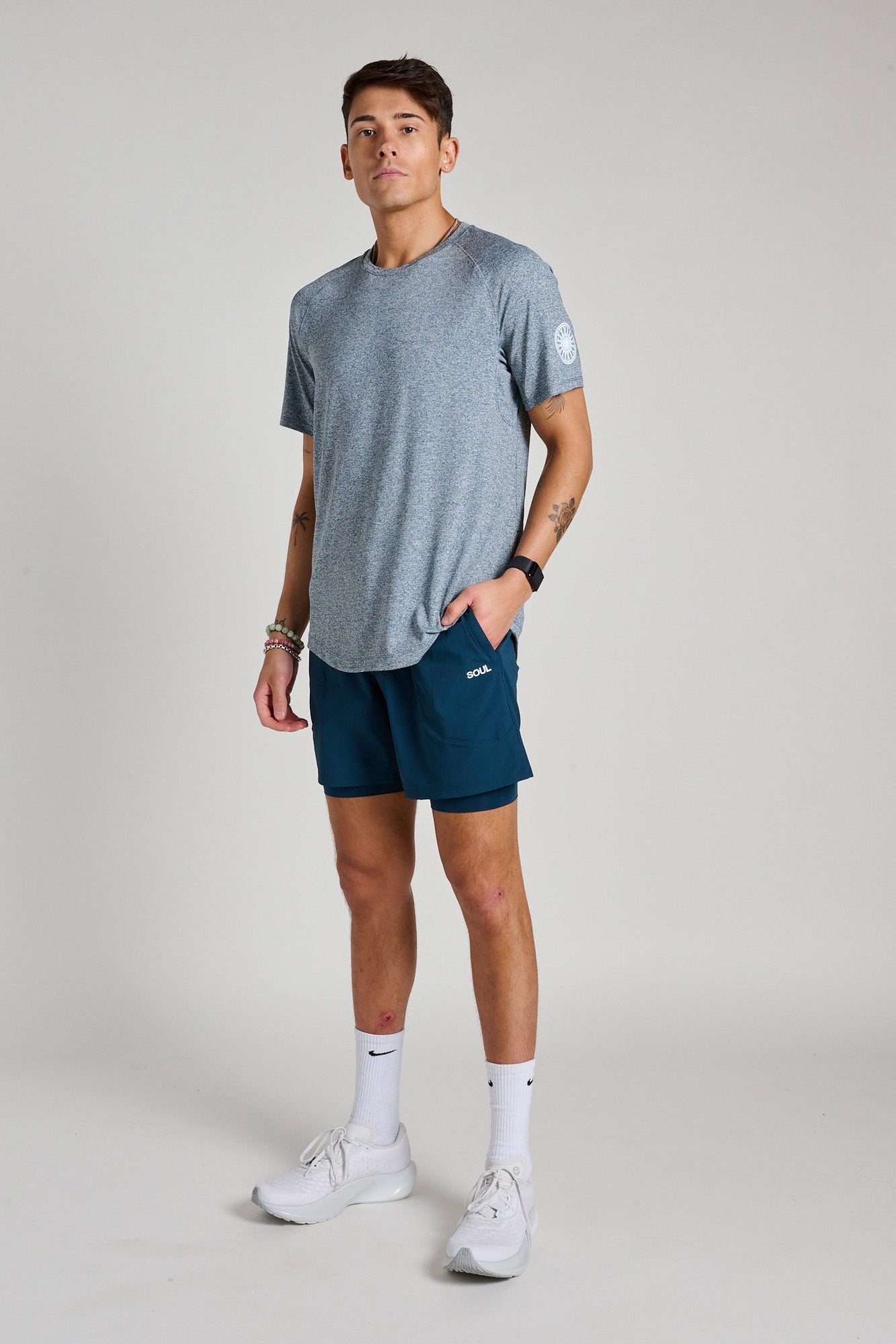 Lululemon | License To Train Short Sleeve | Heathered Indochine Blue