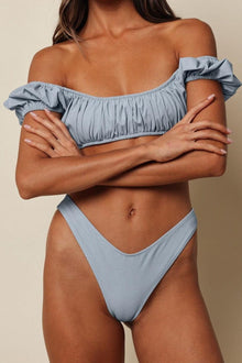 Added Coverage Lulu (Zig-Zag Stitch) Bikini Bottom | Light Denim