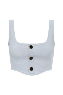 Olivia Corset Top | Light Denim