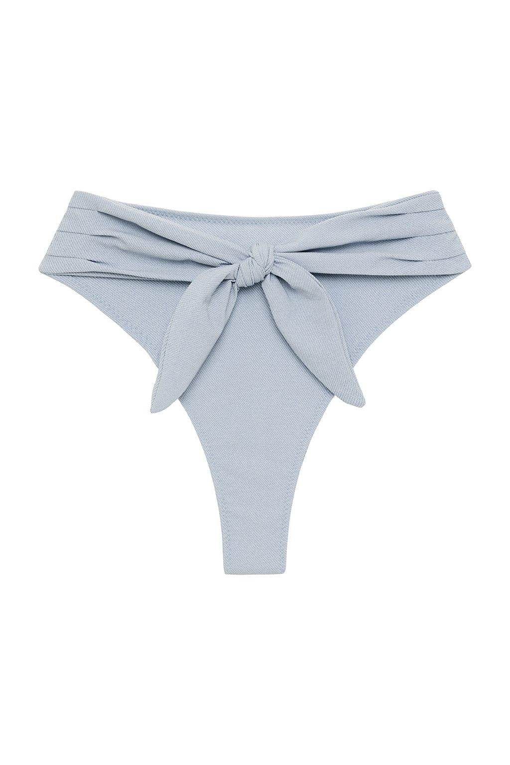 Paula Tie-Up Bikini Bottom | Light Denim