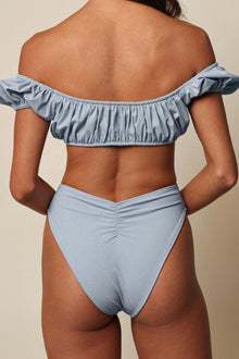 Paula Tie-Up Bikini Bottom | Light Denim