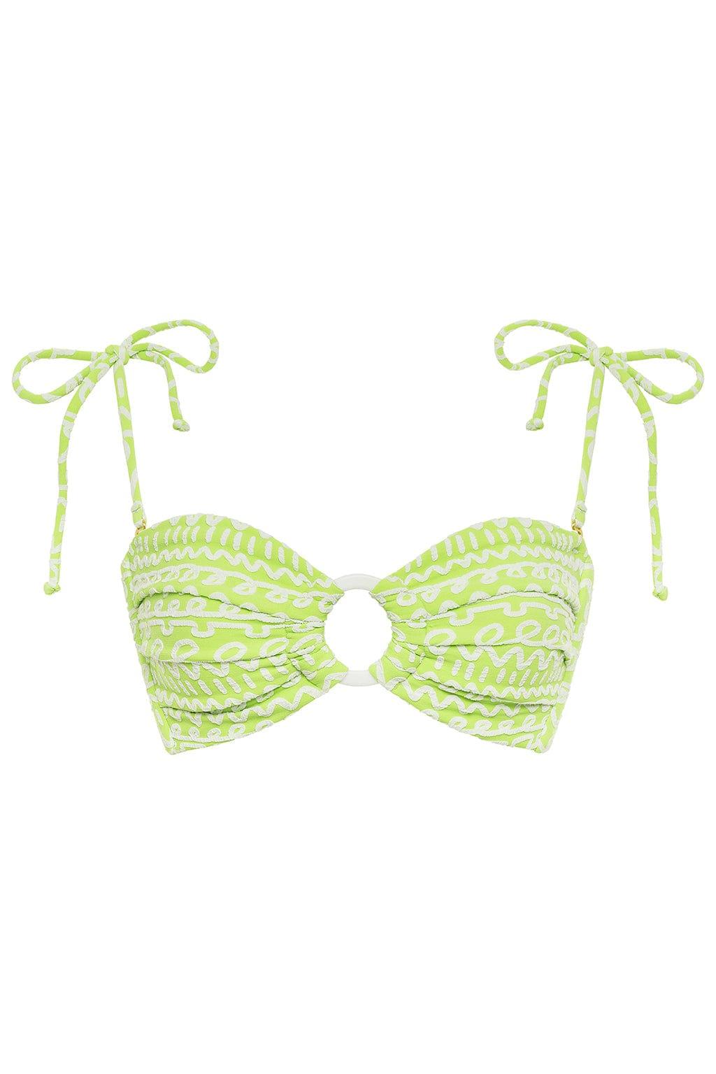 Tori Ties Bandeau Bikini Top | Lime Icing