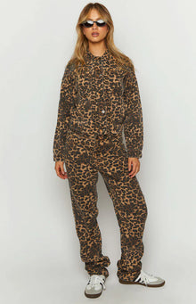 Lioness Carmela Straight Leg Jeans | Leopard Print